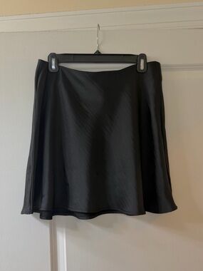 Black mini Satin Skirt